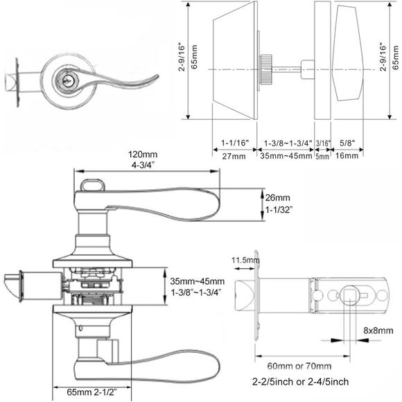 NWT Goldentimehardware Entry Door Key Lock, Single Cylinder Deadbolts - Golden - Picture 7 of 7